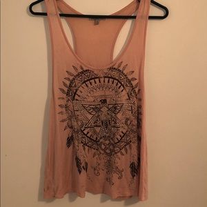 Pink patterned tank top